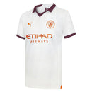 Camisa Manchester City II 23/24 Puma - Branco com Roxo